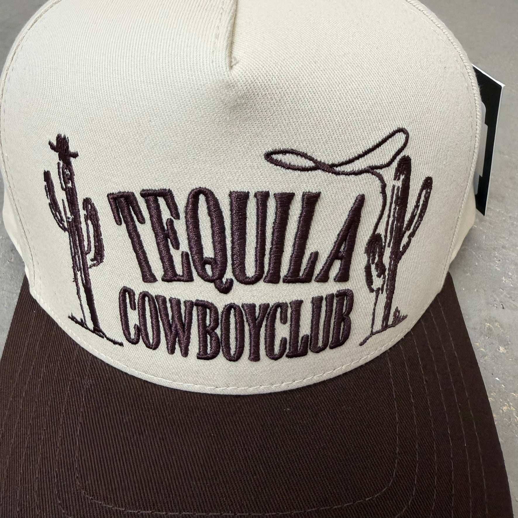 K- Brown Tequila Cowboy Club Embroidered Snapback Hat - 35