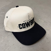 K- Black COWBOY Embroidered Text Snapback Hat - 35