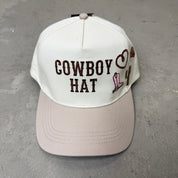 K- Taupe Cowboy Hat Embroidered Patches Snapback Hat - 35