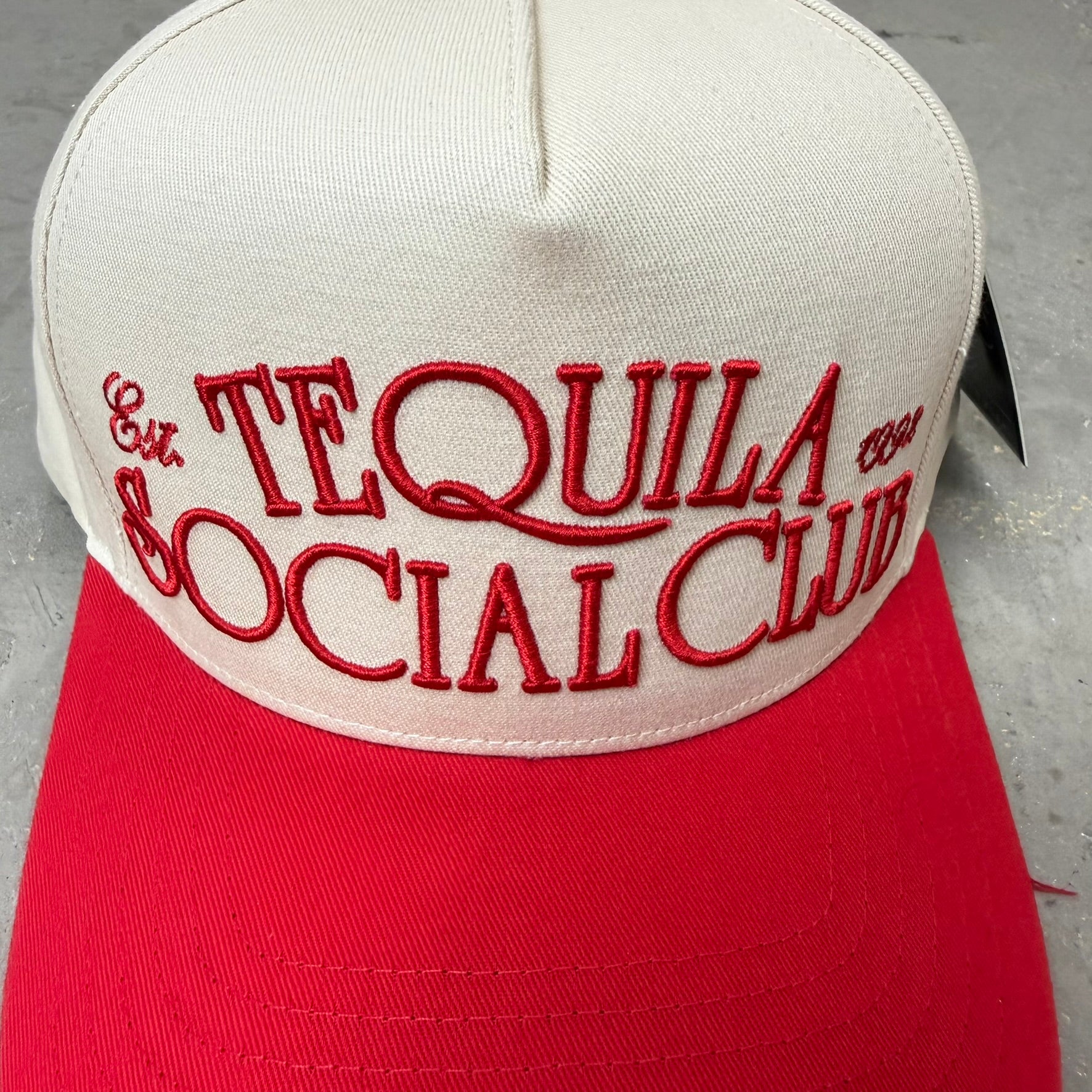 K- Red Tequila Social Club Embroidered Snapback Hat - 35