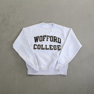 F- Vintage Champion Reverse Weave Wofford College Text Crewneck