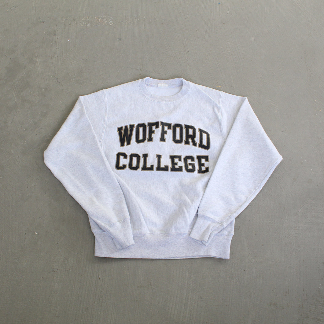 F- Vintage Champion Reverse Weave Wofford College Text Crewneck