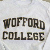 F- Vintage Champion Reverse Weave Wofford College Text Crewneck