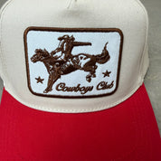 K- Red Cowboys Club Embroidered Patches Snapback Hat - 35