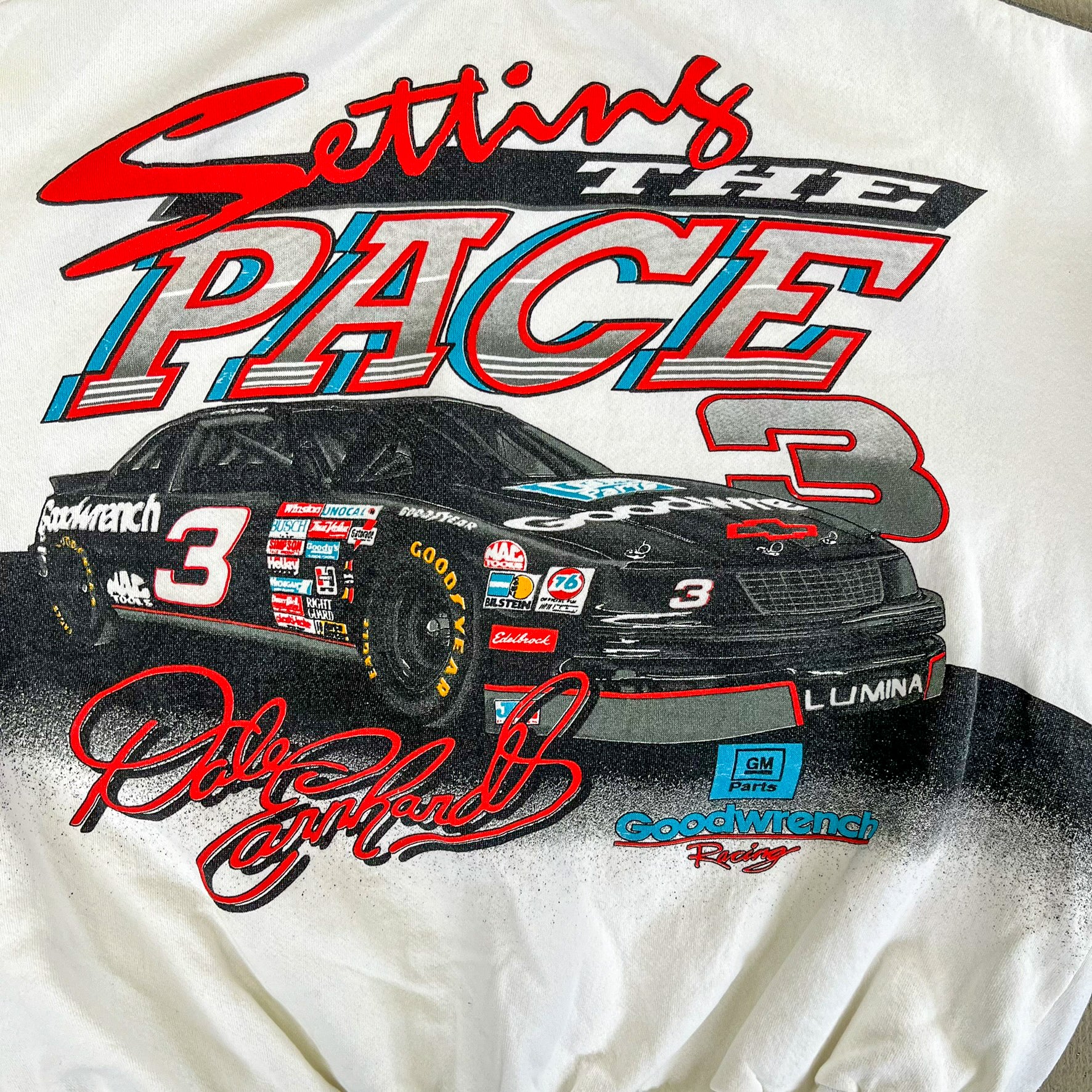 F- Vintage '91 Nascar Dale Earnhardt 5 Times Champion Jumbo Print Crewneck