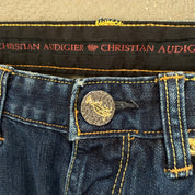 J- Vintage Y2K Christian Audigier Straight Legs Jeans -  w32 (fits 33x30)