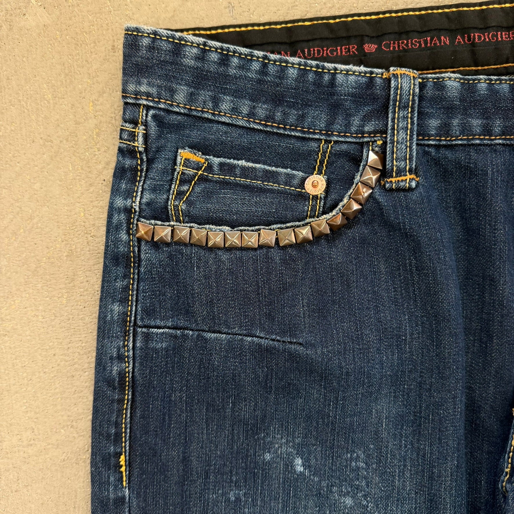 J- Vintage Y2K Christian Audigier Straight Legs Jeans -  w32 (fits 33x30)