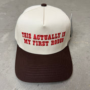 K- Brown First Rodeo Embroidered Snapback Hat - 35