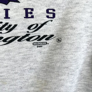 F- Vintage '91 University Of Washington Huskies Lee Text & Logo Crewneck