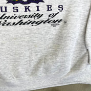 F- Vintage '91 University Of Washington Huskies Lee Text & Logo Crewneck