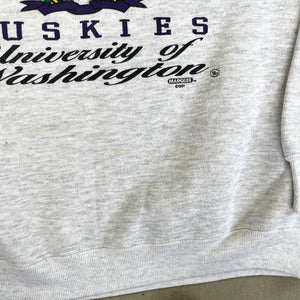 F- Vintage '91 University Of Washington Huskies Lee Text & Logo Crewneck