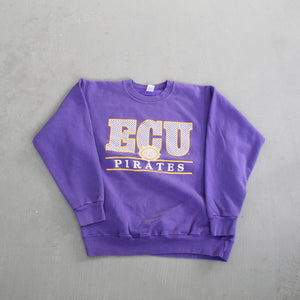 F- Vintage East Carolina University Pirates text & Logo Crewneck