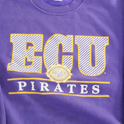 F- Vintage East Carolina University Pirates text & Logo Crewneck