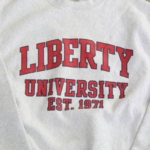 F- Vintage Champion Reverse Weave Liberty University Text Crewneck