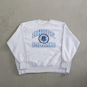 F- Vintage Champion Reverse Weave Rhode Island University Logo Crewneck
