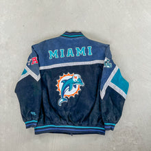 Load image into Gallery viewer, F- Vintage Miami Dolphins NFL Suede Jacket

