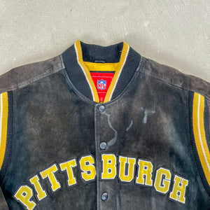 F- Vintage Pittsburgh Steelers NFL Suede Jacket