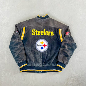 F- Vintage Pittsburgh Steelers NFL Suede Jacket