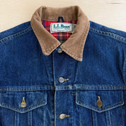 J- Vintage 90s LL Bean Made In USA Blanket Lined Denim Jacket - 40R (fits M)