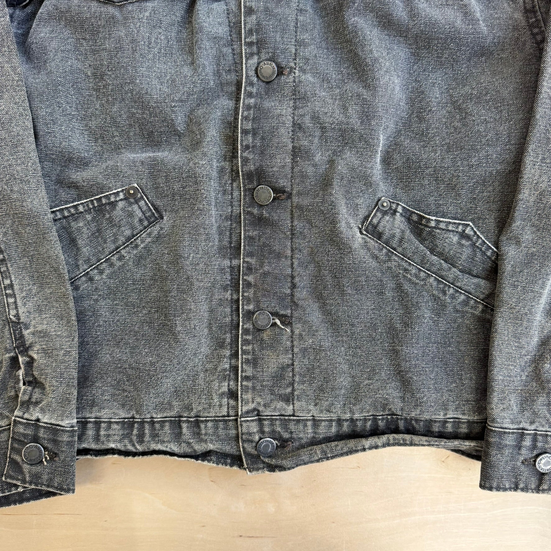 J- Vintage 90s Australian Outback Leather and Denim Western Jkt Made in Canada- M