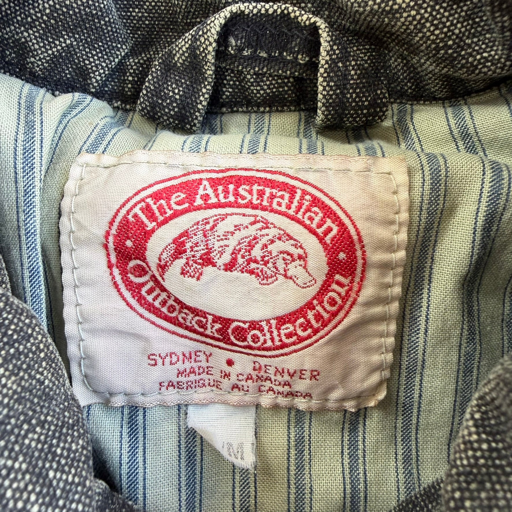 J- Vintage 90s Australian Outback Leather and Denim Western Jkt Made in Canada- M