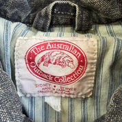 J- Vintage 90s Australian Outback Leather and Denim Western Jkt Made in Canada- M