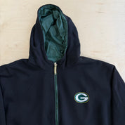 J- Vintage Green Bay Packers NFL Reversible Zip Up heavier Jacket - XL