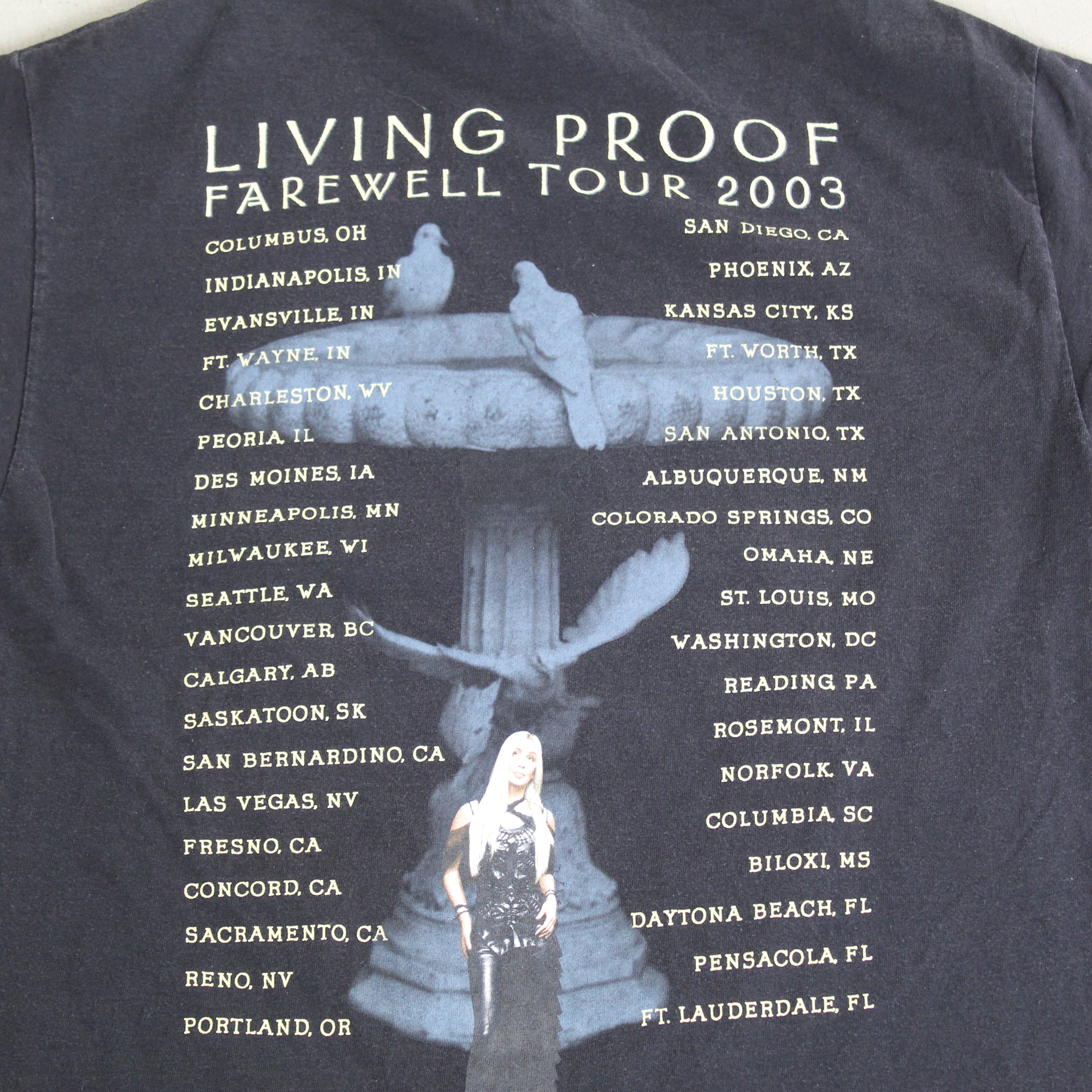 F- Vintage 2003 Cher Living Proof Farewell Tour Picture Tee