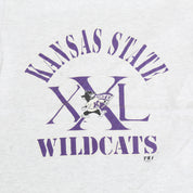 F- Vintage 1992 Kansas State Wildcats Text & Mascot Double Collar Tee