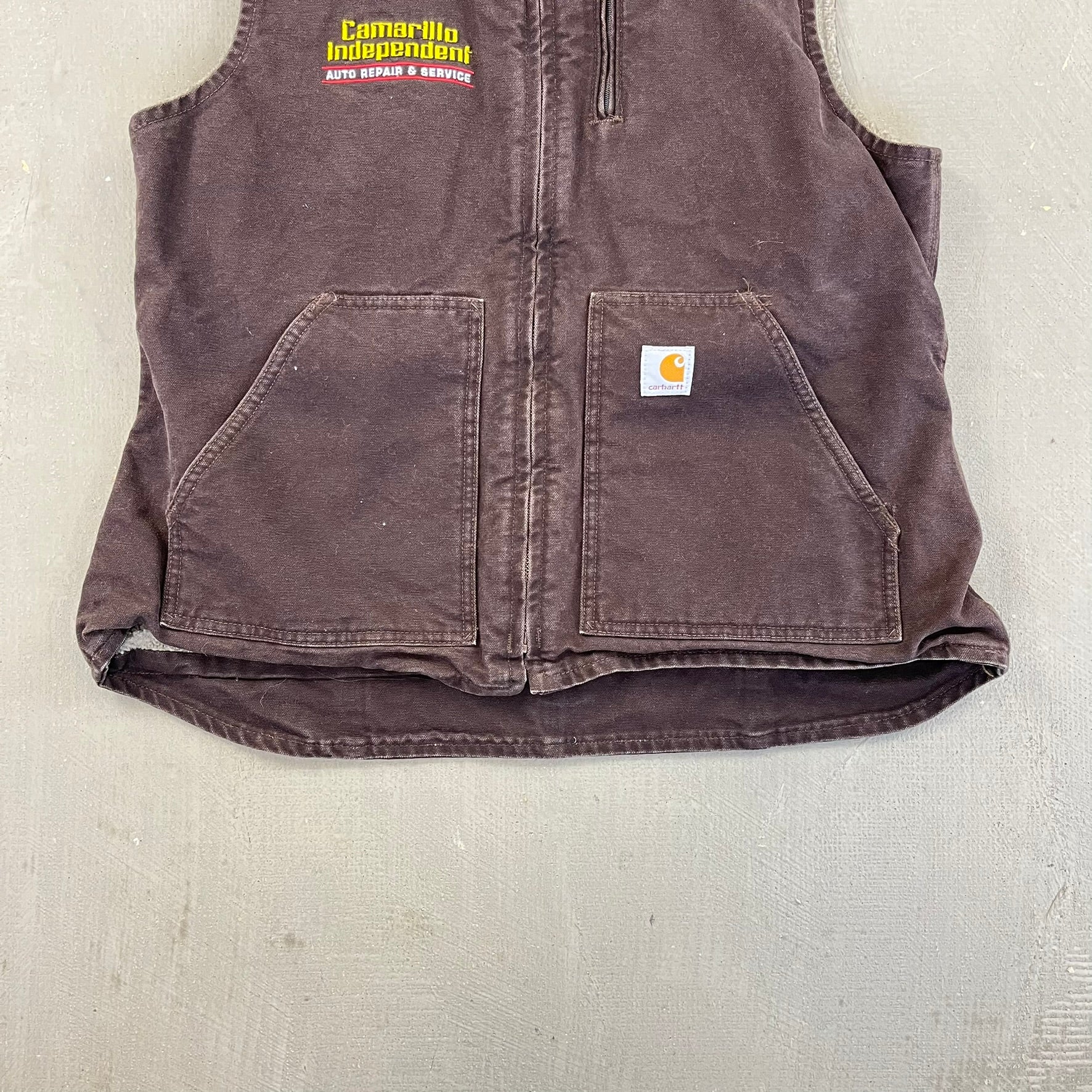 F- Carhartt Camarillo Independent Fur Insulated Brown Workwear Vest