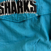 J- Vintage 90's San Jose Sharks NHL Starter Embroidered Logo Anorak Pullover Winter Jacket - L