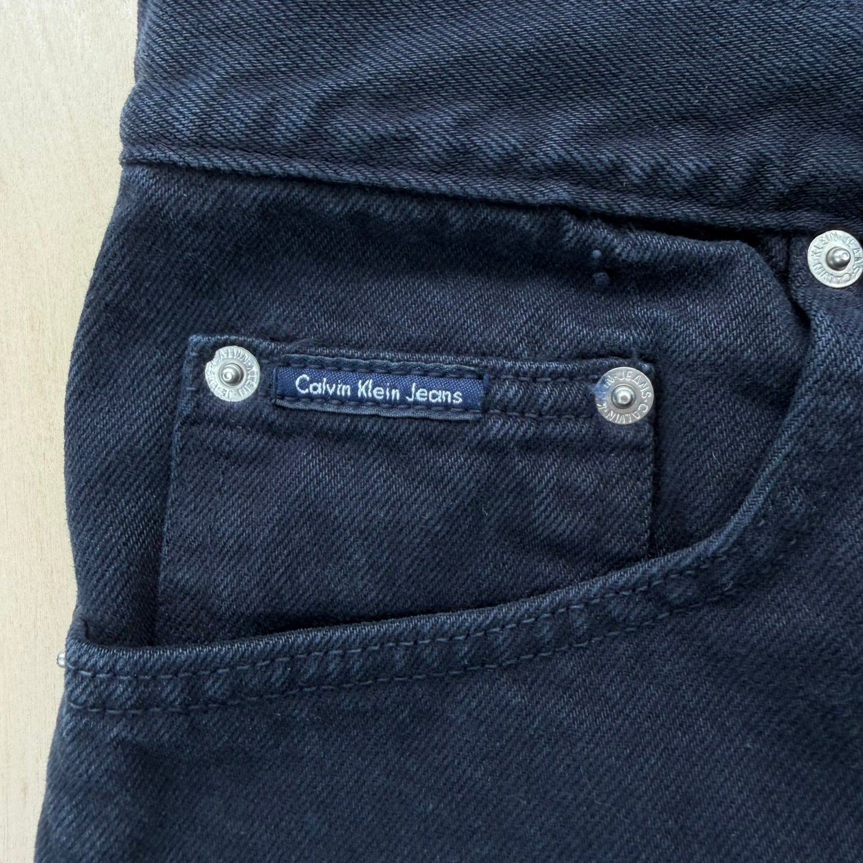 J- Vintage Calvin Klein Black Denim Jorts - 32 waist 8.5 inseam