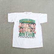 F- Vintage Boston Celtics 50 Years 16 Championship NBA Cartoon Single Stich Tee