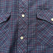 J- Vintage Lee Western Plaid Pearl Snap Button Down Shirt - M
