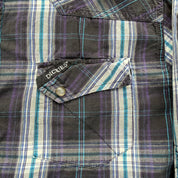 J- Vintage Dickies Western Plaid Pearl Snap Button Down Shirt - L