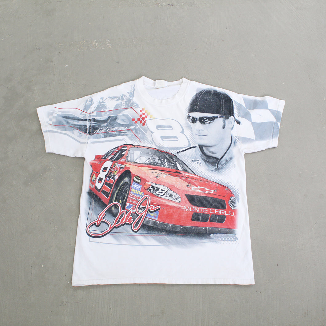 F- Vintage Nascar Chase Authentic Dale Jr #8 Picture & Car Jumbo Print Tee