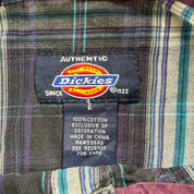J- Vintage Dickies Western Plaid Pearl Snap Button Down Shirt - L