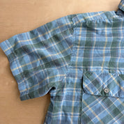 J- Vintage Haband Traveler's Short Sleeve Western Plaid Pearl Snap Button Down Shirt - M