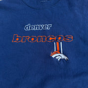 J- Vintage 90s Denver Broncos NFL Logo Athletic Embroidered Logo & Text Crewneck - XL