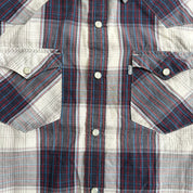 J- Vintage Levi's Western Plaid Pearl Snap Button Down Shirt - M