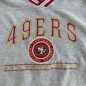 J- Vintage 90s San Francisco 49ers NFL Lee Embroidered Logo & Text Crewneck - L