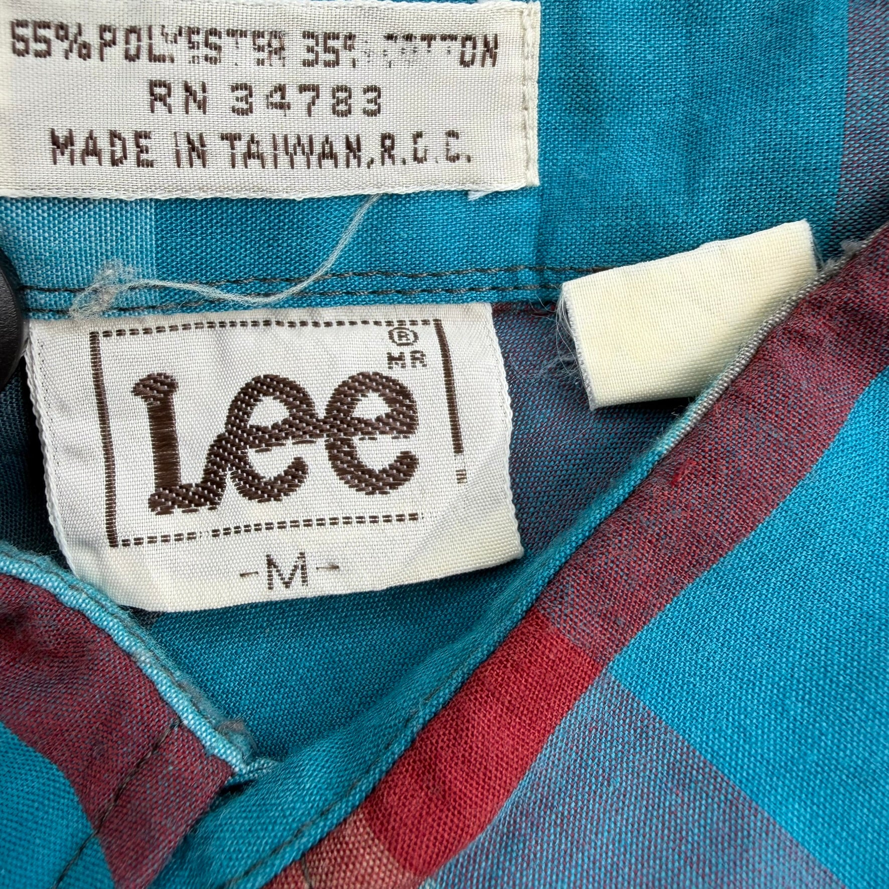 J- Vintage Lee Western Plaid Pearl Snap Button Down Shirt - M