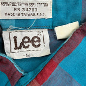 J- Vintage Lee Western Plaid Pearl Snap Button Down Shirt - M