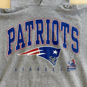 J- Vintage '98 New England Patriots NFL Riddell Graphic Text & Logo Hoodie - L