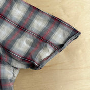 J- Vintage Lee Short Sleeve Western Plaid Pearl Snap Button Down Shirt - L
