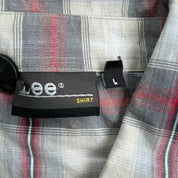 J- Vintage Lee Short Sleeve Western Plaid Pearl Snap Button Down Shirt - L