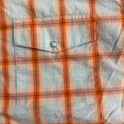 J- Vintage Wrangler Short Sleeve Western Plaid Pearl Snap Button Down Shirt - 2XL