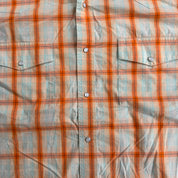 J- Vintage Wrangler Short Sleeve Western Plaid Pearl Snap Button Down Shirt - 2XL