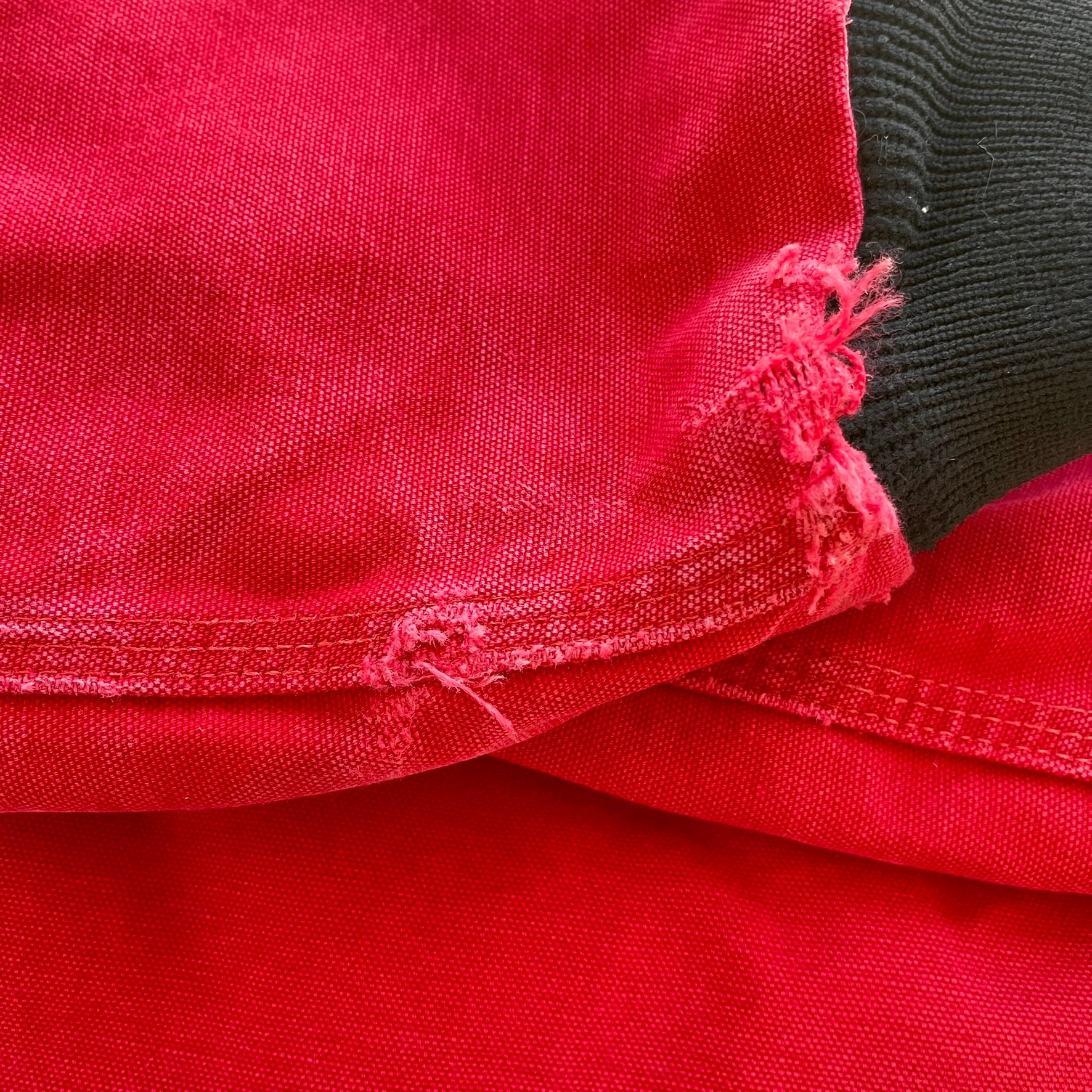 F- Carhartt Canvas Duck Hooded Insulated Red Work Jacket