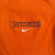 J- Vintage Nike Embroidered Text & Swoosh Made In USA Tee - M
